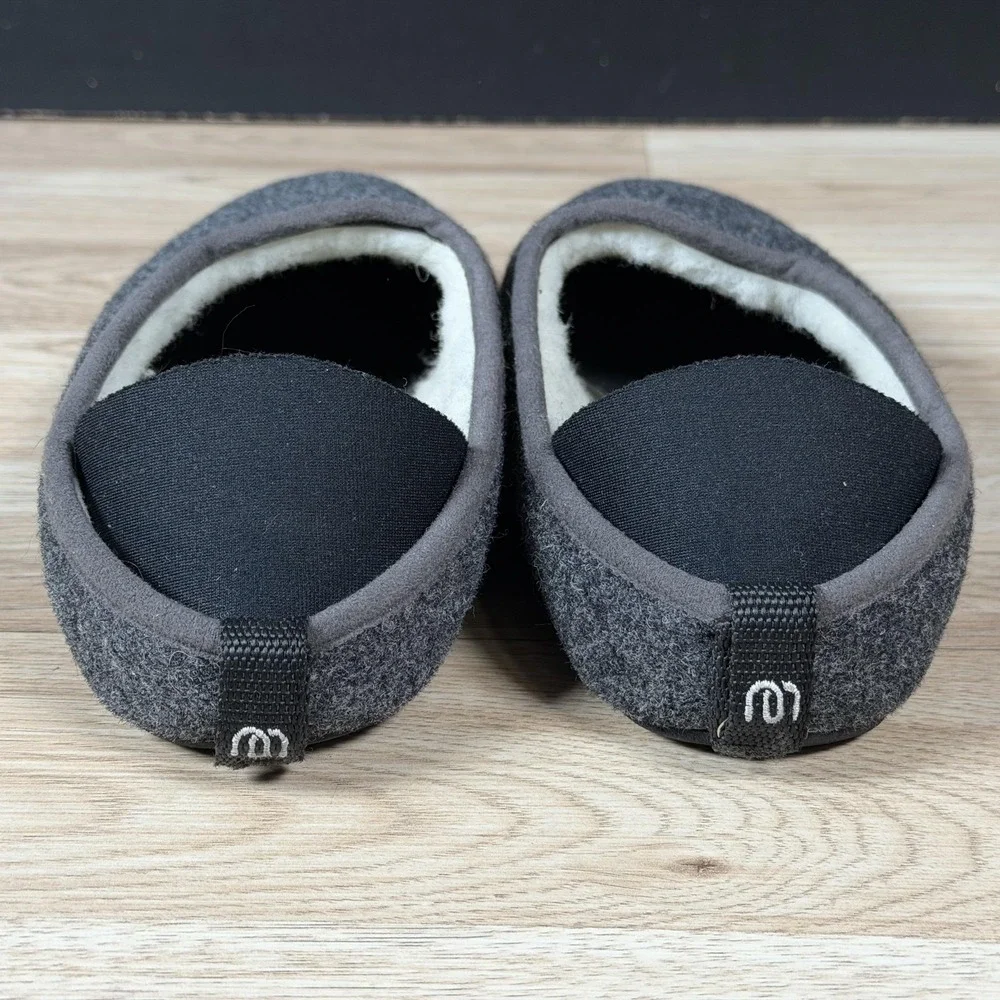 Mahabis Shoes Mens Size 8 Gray Classic Wool Mule Lined Slip On Loafers Portugal